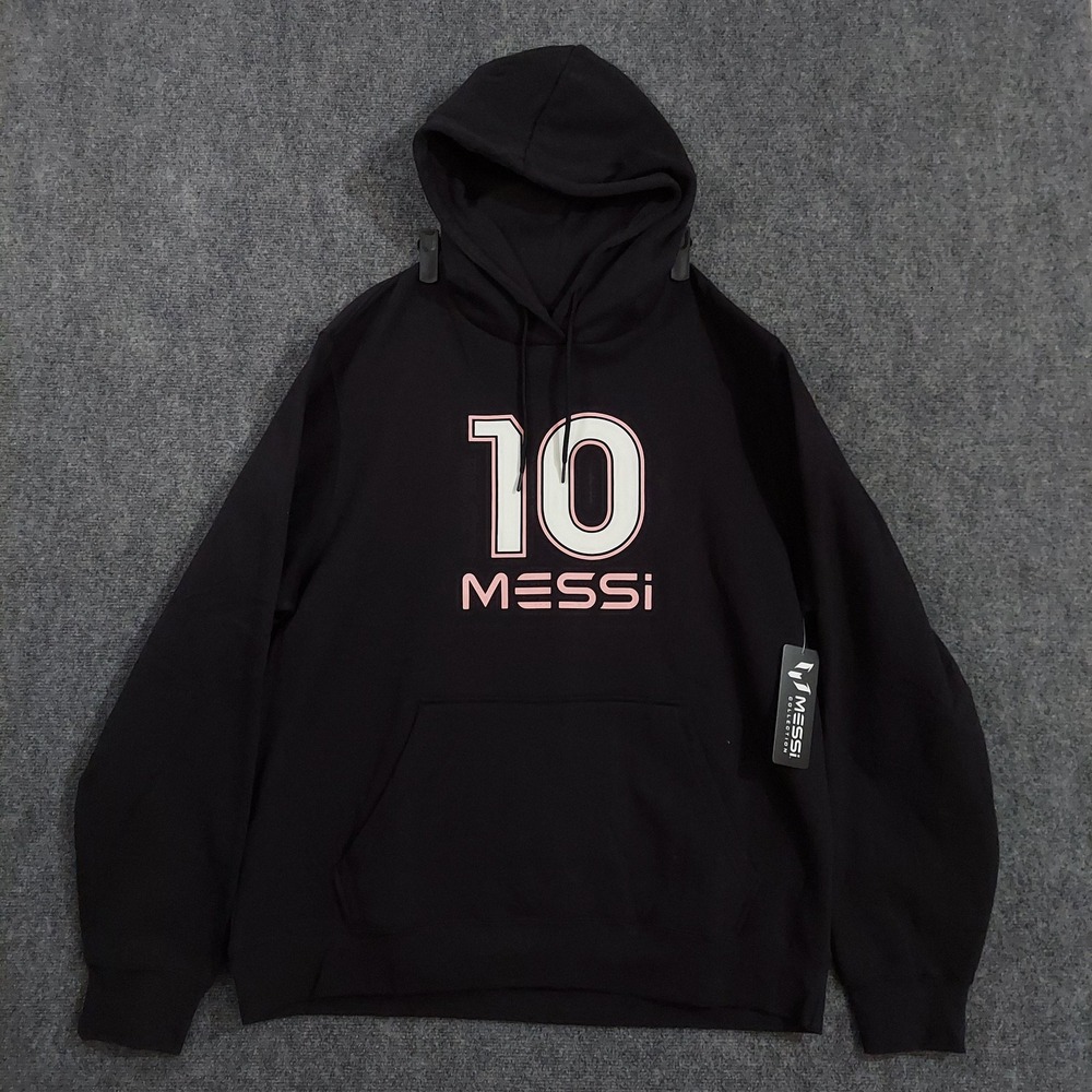 Messi Collection Hoodie Sweatshirt‎ Mens 2XL Black Soccer 10 Pullover Fleece
